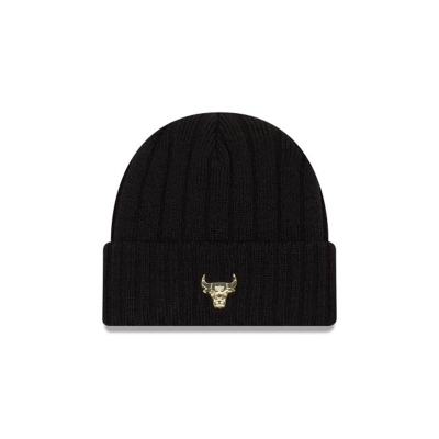 Chicago Bulls Gorra | New Era NBA Badge Slick Knit Beanie Mexico - Negros